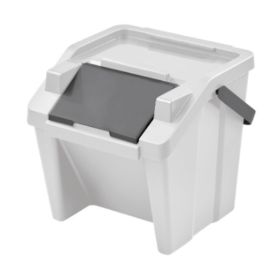 Cubo de Basura para Reciclaje Tontarelli Moda Apilable 28 L Blanco (6 Unidades)