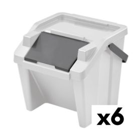 Cubo de Basura para Reciclaje Tontarelli Moda Apilable 28 L Blanco (6 Unidades) Precio: 90.94999969. SKU: B1DMFLCJKT