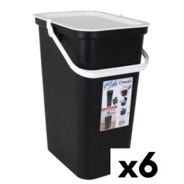 Cubo de Basura para Reciclaje Tontarelli Moda Blanco Negro 24 L (6 Unidades) Precio: 56.95000036. SKU: B14YKAZNFV