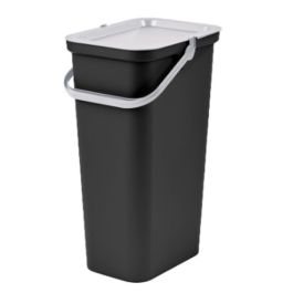 Cubo de Basura para Reciclaje Tontarelli Moda 38 L Blanco Negro (4 Unidades)
