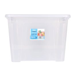 Caja de Almacenaje con Tapa Dem Kira Plástico Transparente 32 L 42 x 36 x 30 cm (4 Unidades)