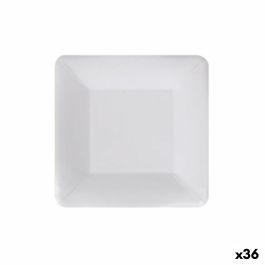 Set de Platos Algon Desechables Blanco Cartón Cuadrado 18 cm (36 Unidades)