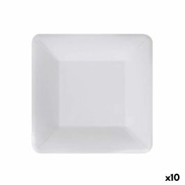 Set de Platos Algon Desechables Blanco Cartón Cuadrado 18 cm (10 Unidades)