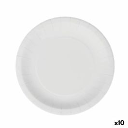 Set de Platos Algon Desechables Blanco Cartón 20 cm (10 Unidades)