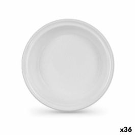 Set de platos reutilizables Algon Blanco 22 x 22 x 1,5 cm (36 Unidades)