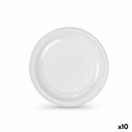 Set de platos reutilizables Algon Blanco Plástico 22 x 22 x 1,5 cm (36 Unidades)