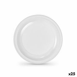 Set de platos reutilizables Algon Blanco Plástico 22 x 22 x 1,5 cm (24 Unidades)