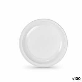 Set de platos reutilizables Algon Blanco Plástico 22 x 22 x 1,5 cm (6 Unidades)