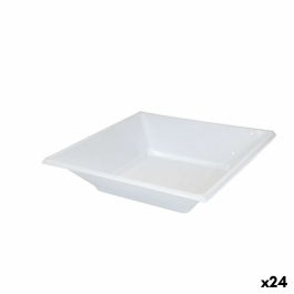 Set de platos reutilizables Algon Blanco Plástico (24 Unidades)