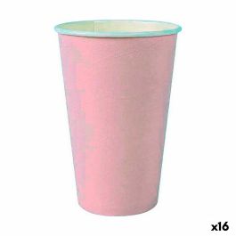 Set de Vasos Algon Desechables Cartón Rosa 7 Piezas 450 ml (16 Unidades)