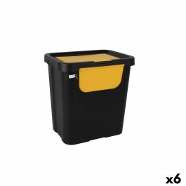 Cubo de Basura para Reciclaje Tontarelli Moda double Amarillo (6 Unidades) 24 L