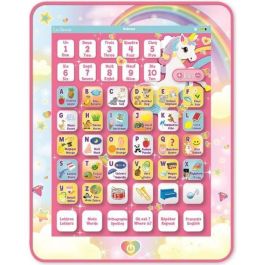 Lexibook Tableta Educativa Bilingüe Unicornio Francés Inglés. Tableta parlante con pantalla táctil y 5 modos de juego para los más pequeños.