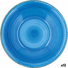 Plato de Postre Quid Vita Cerámica Azul (19 cm) (12 Unidades)
