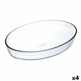 Fuente para Horno Ô Cuisine Ocuisine Vidrio Transparente Vidrio Ovalada 30 x 21 x 7 cm (4 Unidades)