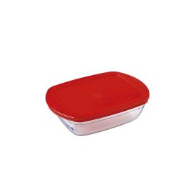 Fiambrera Rectangular con Tapa Ô Cuisine Cook&store Ocu Rojo 400 ml 17 x 10 x 5 cm Vidrio Silicona (6 Unidades)
