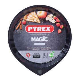 Molde para Tartas Pyrex Magic Negro Metal Plano Redondo Ø 30 cm 6 Unidades