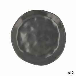 Plato de Postre Bidasoa Cosmos Cerámica Negro (20 cm) (12 Unidades)