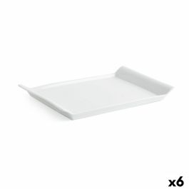 Bandeja de Aperitivos Quid Gastro Fresh 26 x 18 cm Cerámica Blanco (6 Unidades)