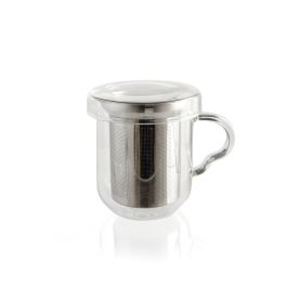 Taza con Filtro para Infusiones Quid Serenia Transparente Vidrio Acero Inoxidable 350 ml (12 Unidades)