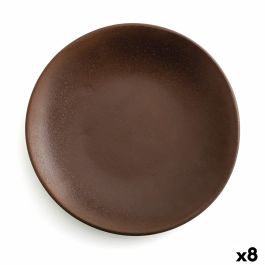 Plato Llano Anaflor Barro cocido Cerámica Marrón (Ø 29 cm) (8 Unidades)