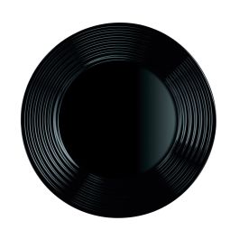 Plato Llano Luminarc Harena Negro Vidrio (25 cm) (24 Unidades)
