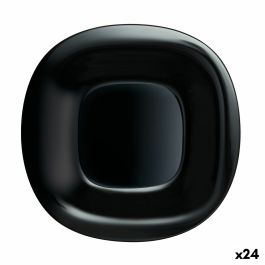 Plato Llano Luminarc Carine Negro Vidrio (Ø 26 cm) (24 Unidades)