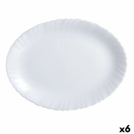 Fuente de Cocina Luminarc Feston Ovalado Blanco Vidrio (Ø 33 cm) (6 Unidades) Precio: 29.6450001694. SKU: S2709175