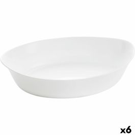 Fuente de Cocina Luminarc Smart Cuisine Ovalado 32 x 20 cm Blanco Vidrio (6 Unidades)