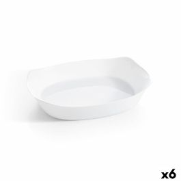 Fuente de Cocina Luminarc Smart Cuisine Rectangular Blanco Vidrio 38 x 27 cm (6 Unidades)