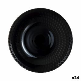 Plato Hondo Luminarc Pampille Noir Negro Vidrio 20 cm (24 Unidades)