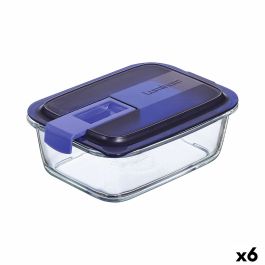 Fiambrera Hermética Luminarc Easy Box Azul Vidrio (6 Unidades) (820 ml) Precio: 48.94999945. SKU: S2709833