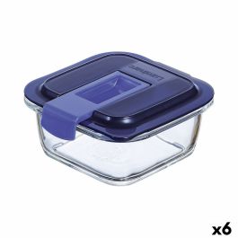 Fiambrera Hermética Luminarc Easy Box Azul Vidrio (380 ml) (6 Unidades)
