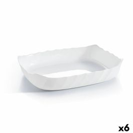 Fuente de Cocina Luminarc Smart Cuisine Rectangular Blanco Vidrio 29 x 30 cm (6 Unidades)