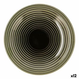 Plato Llano Quid Espiral Cerámica Multicolor (Ø 26 cm) (12 Unidades)