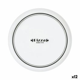 Plato para Pizza Luminarc Firend's Time Bistro Blanco Negro Vidrio Ø 32 cm (12 Unidades)