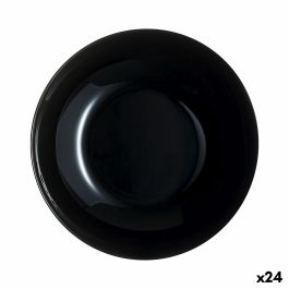 Plato Hondo Luminarc Zelie Negro Vidrio 20 cm (24 Unidades)