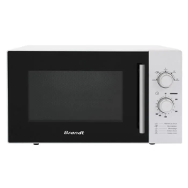 Brandt SM2602W Microondas Monofunción 26L 900W Blanco con Temporizador Mecánico y Plato Giratorio 32cm