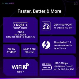 Asus ROG STRIX Z890-F GAMING WiFi Intel Z890 LGA 1851 (Socket V1) ATX ASU1728697357098