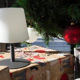 Lumisky Lámpara de Mesa LED Inalámbrica Standy Mini Rock, 25 cm Gris y Blanco, IP44, Intensidad Variable, 8h Autonomía