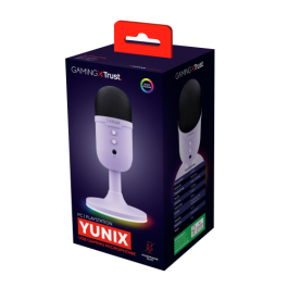 Trust GXT 234P Yunix Micrófono de superficie USB Púrpura para Mesa Gaming Streaming