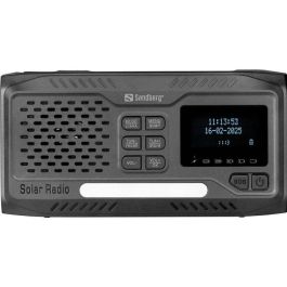 Sandberg 4500 Survivor Radio DAB/FM con Power Bank y Altavoz Bluetooth, Carga Solar/Manivela, Linterna