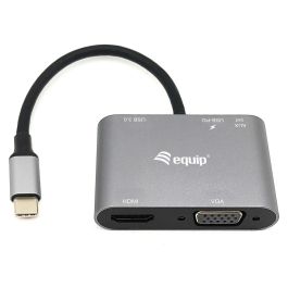 EQUIP ADAPTADOR USB-C 5IN1 HDMI 4K VGA USB 3.0 TIPO A + USB-C CARGA 100W Precio: 27.95000054. SKU: B127WXZ5VY