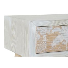 Mesita De Noche Tropical DKD Home Decor Blanco Natural 35 x 51 x 48 cm