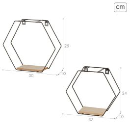 Estantería Max Home Hierro Madera MDF 30 X 27 X 10 CM (6 Unidades)