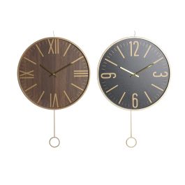 DKD Home Decor Reloj de Pared Glam Negro Marron Hierro y MDF con Péndulo 40 x 40 cm (2 Unidades) Precio: 53.49999996. SKU: S3037727
