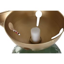 DKD Home Decor Figura Navidad Tradicional Portavela Metal Rojo Verde Dorado 61x163x61 cm Desmontable