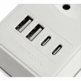 Orbegozo EN 3100 Regleta 7 en 1 con Interruptor, 3 Tomas de Corriente, 2 USB-A, 2 USB Tipo-C, Cable 1.4m, 3680W, Blanca Orbegozo EN 3100 Regleta 7 en 1 con Interruptor, 3 Tomas de Corriente, 2 USB-A, 2 USB Tipo-C, Cable 1.4m, 3680W, Blanca