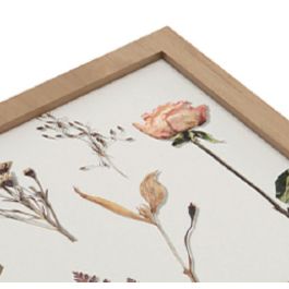 Caja Decorativa Versa Flores Madera MDF 24 x 7 x 24 cm