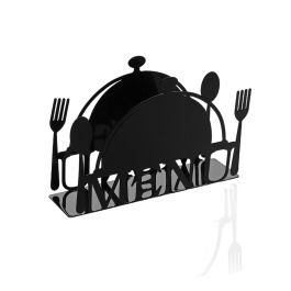 Servilletero Versa Menu Metal Cerámica Acero Hierro 4,5 x 10 x 15 cm