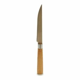 Cuchillo Plateado Marrón Acero Inoxidable Bambú (2 x 24 x 2 cm) (12 Unidades)